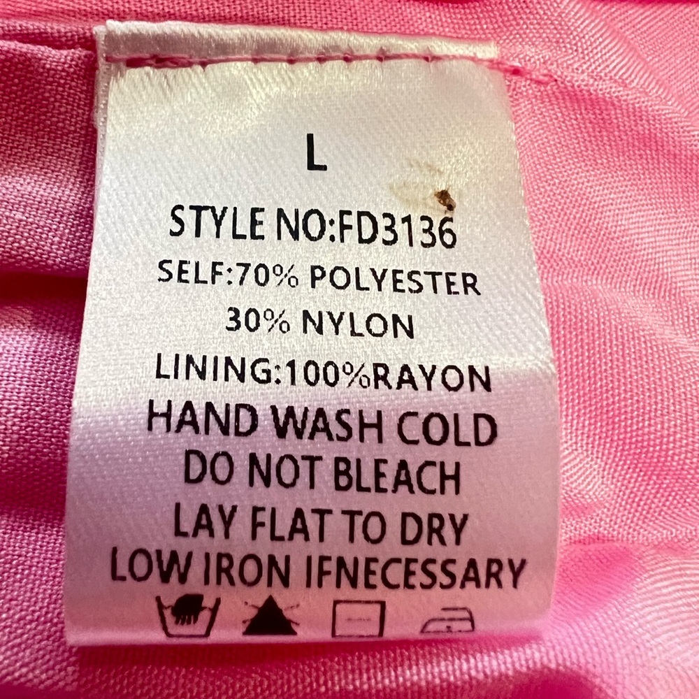 Calista Halter Neck Tie Midi Dress Side Pockets Pristine Condition Pink Sz L - Picture 9 of 9